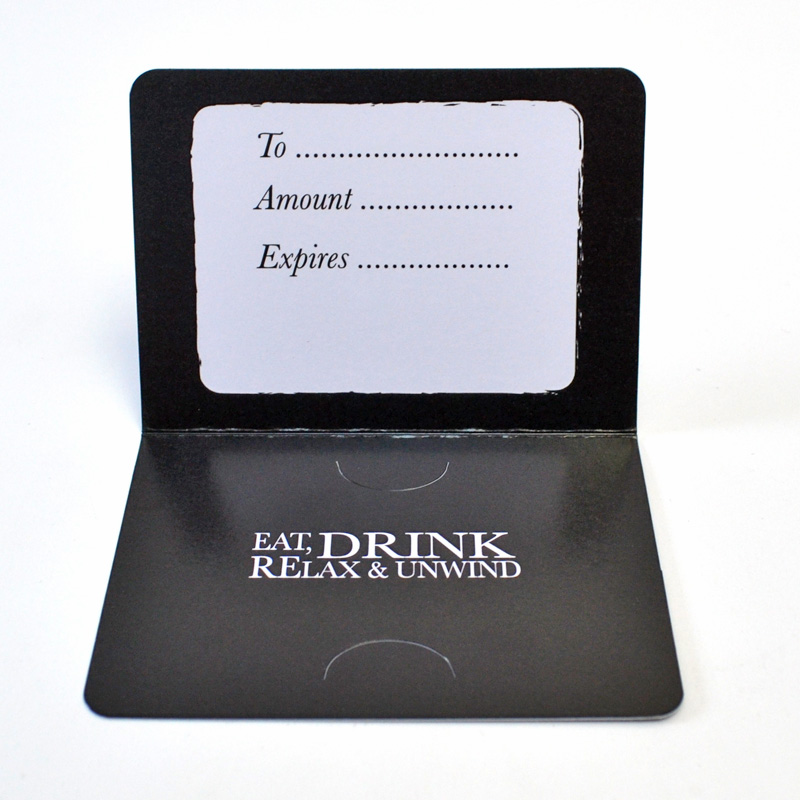 gloss printed restaurant gift card