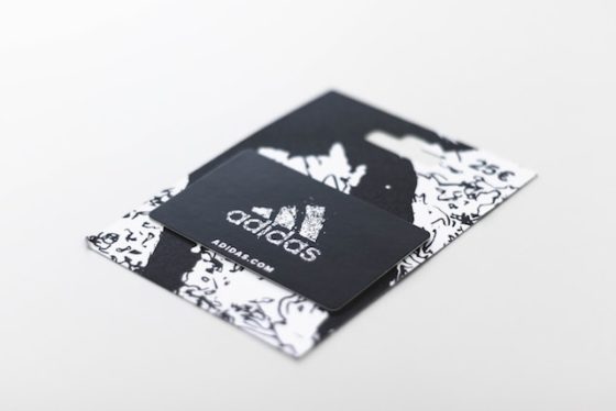 gift card holders - adidas black and white card holder and card