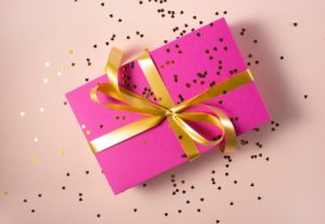 gift card holders - pink gift card holder with box and glitter